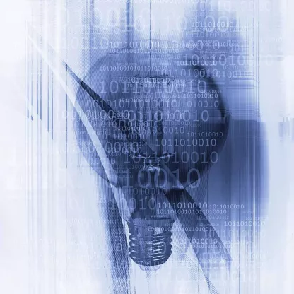 abstract digital lightbulb